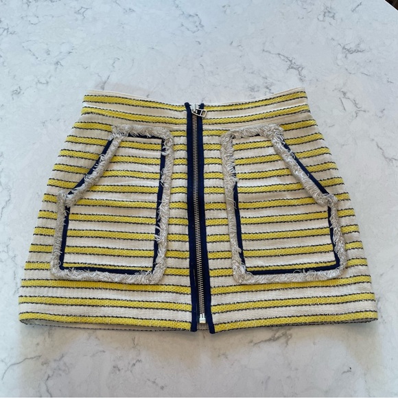 Veronica Beard 💛 Lynden Tweed Strip Mini Skirt Size 6 - Picture 6 of 8